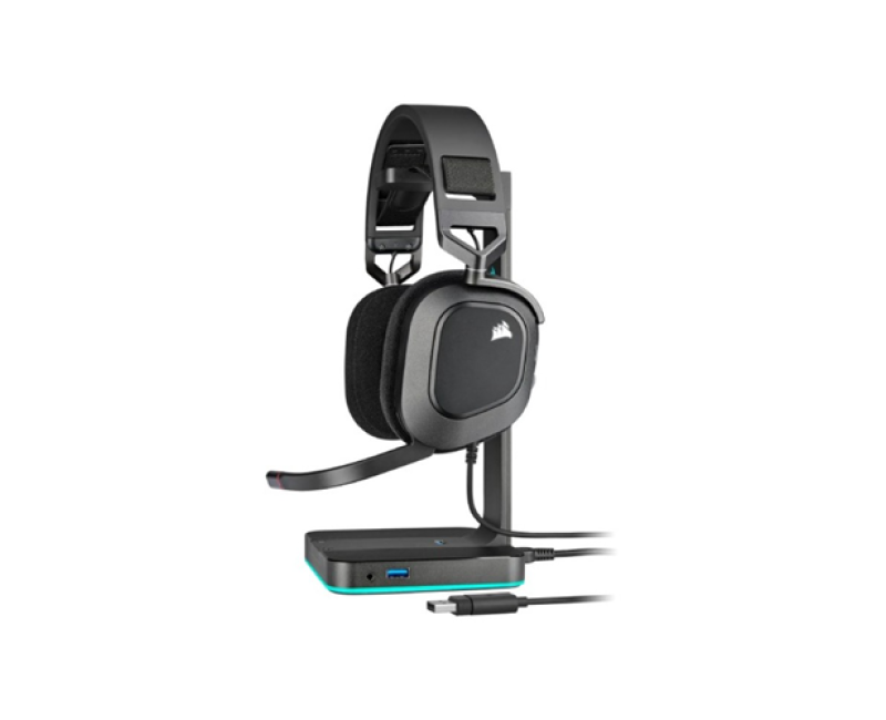 CORSAIR HS80 RGB CARBON GAMING USB WIRED HEADSET (BLACK)